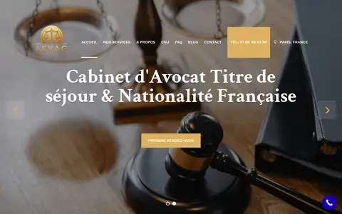 Page d’accueil du site Lexac Avocat